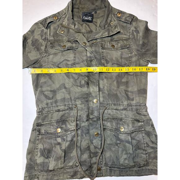 Nanette Lepore Jacket Women’s Size XS Camouflage Green Snaps Zippers Tencel - Picture 4 of 7